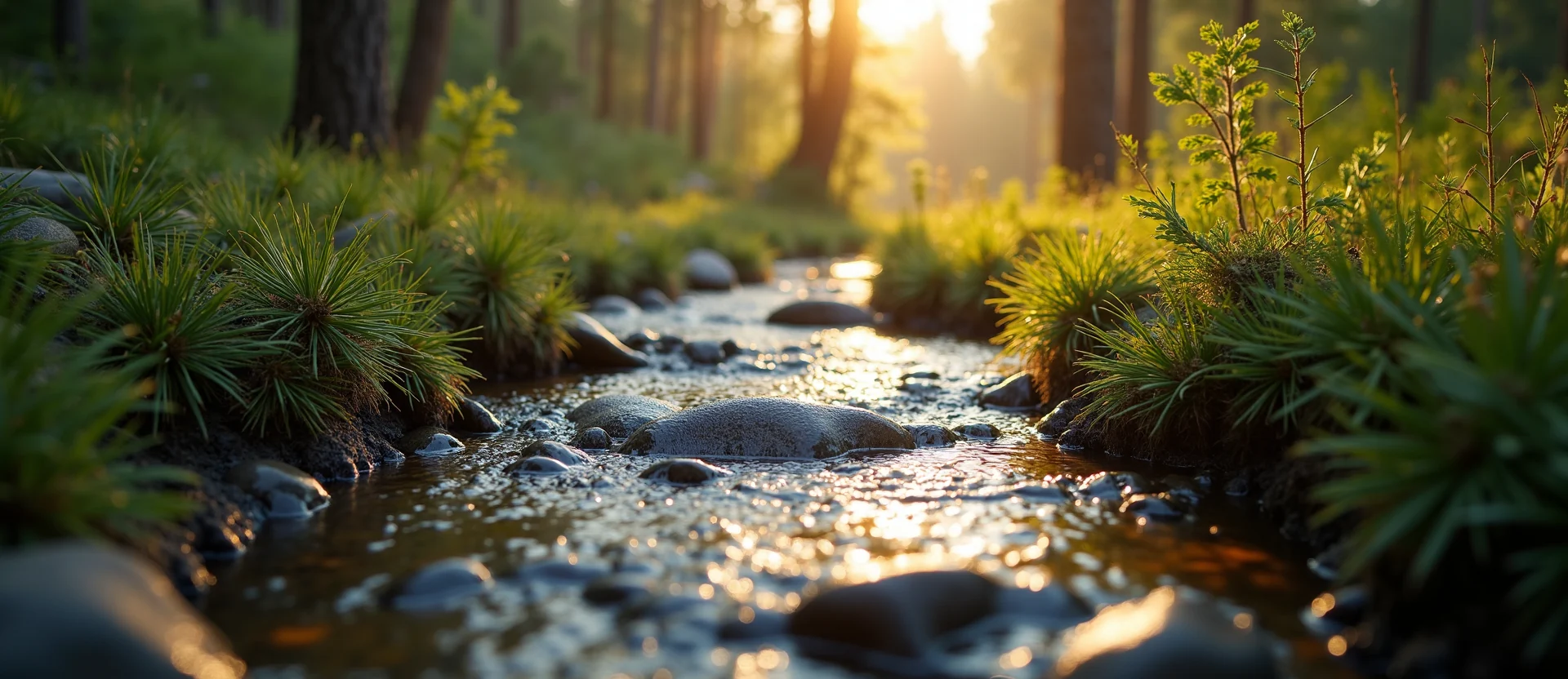 Symbolizing Flow/Cleansing: A local Ponderosa Pine babbling mountain creek. - AI Generated