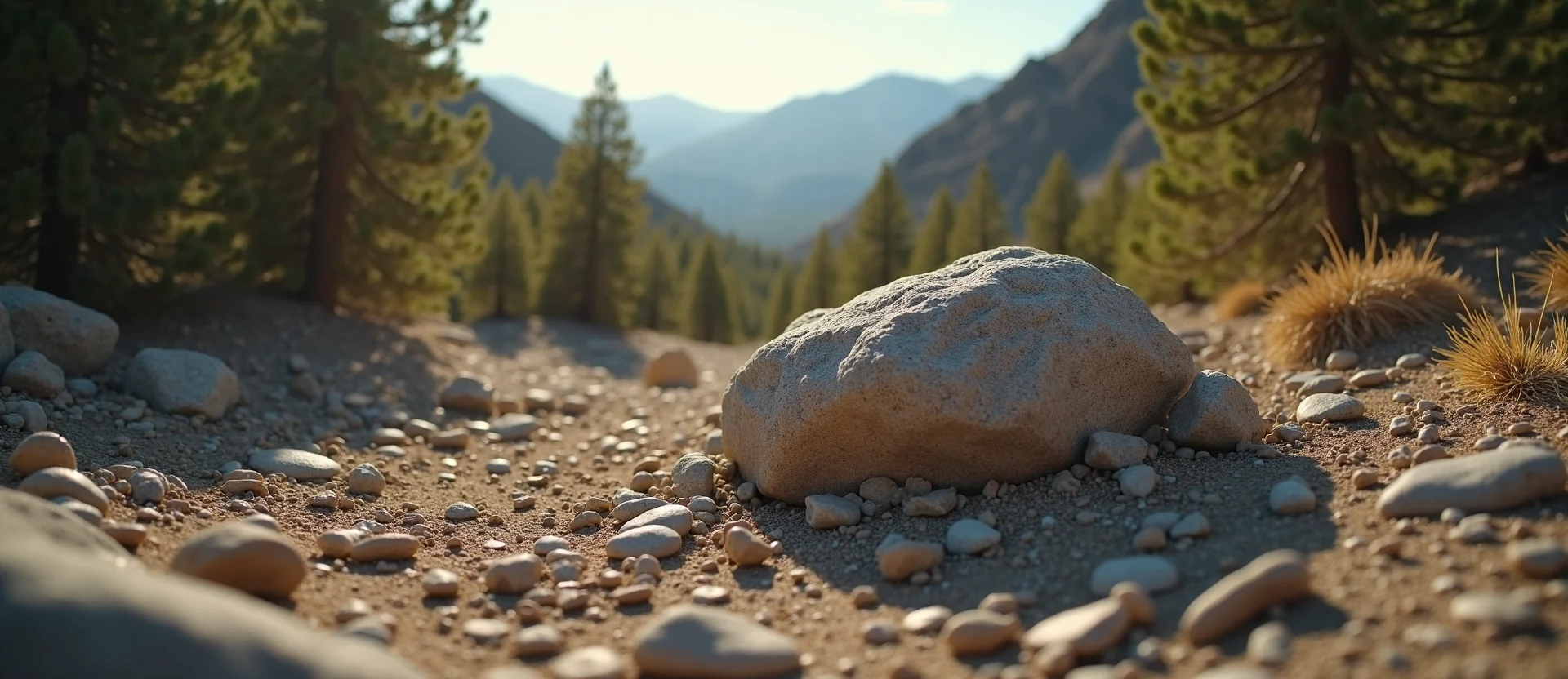 Symbolizing Stability/Peak: A local Mountain Mahogany unshakable boulder. - AI Generated