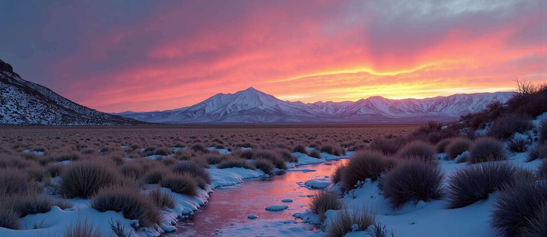 Symbolizing Stability/Peak: A local Sagebrush (Artemisia tridentata) distant Sierra horizon. - AI Generated
