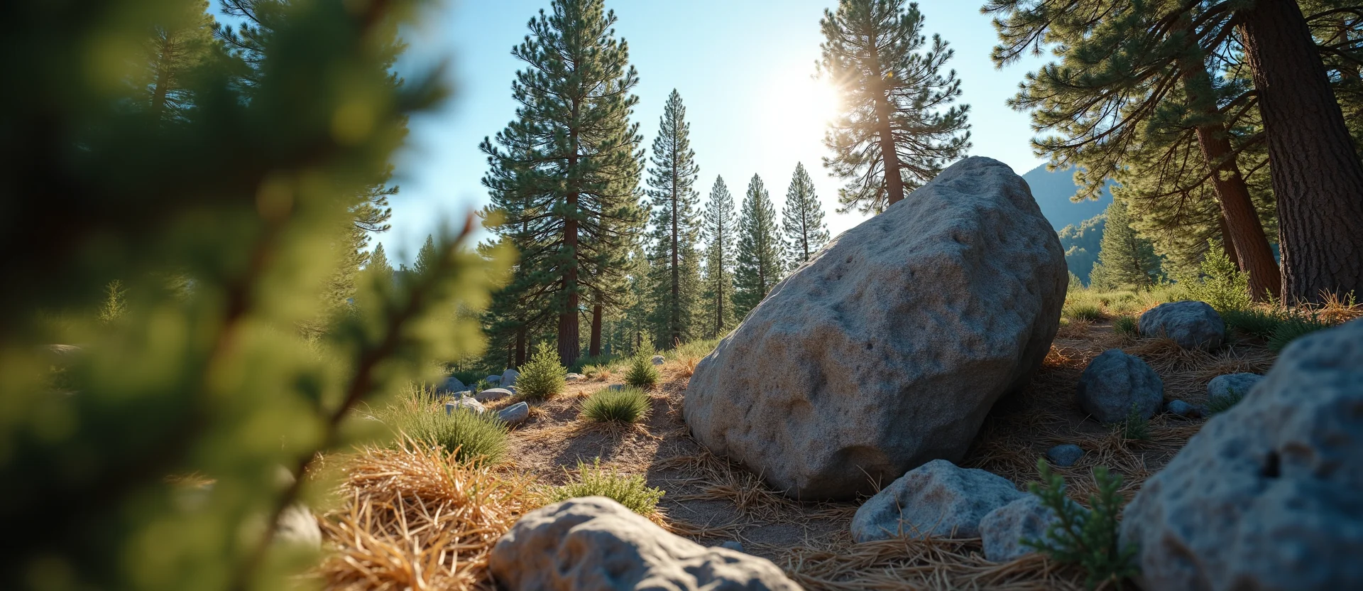 Symbolizing Stability/Peak: A local Quaking Aspen unshakable boulder. - AI Generated