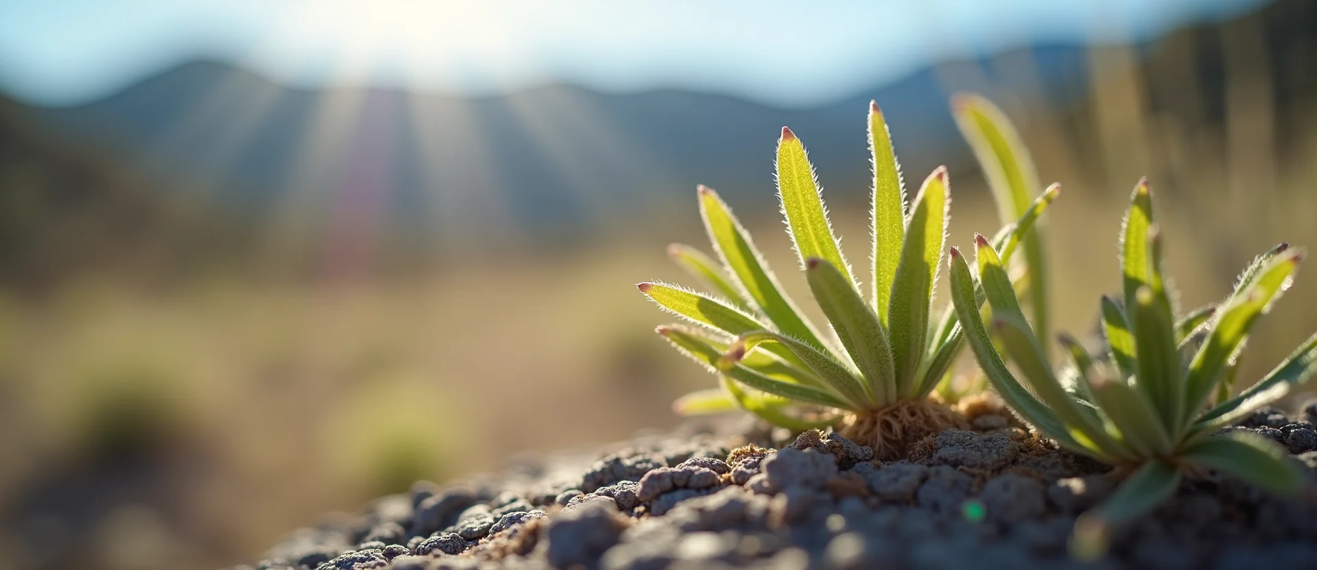 Symbolizing Seed/New Beginning: A local Indian Paintbrush sprouting sagebrush seedling. - AI Generated
