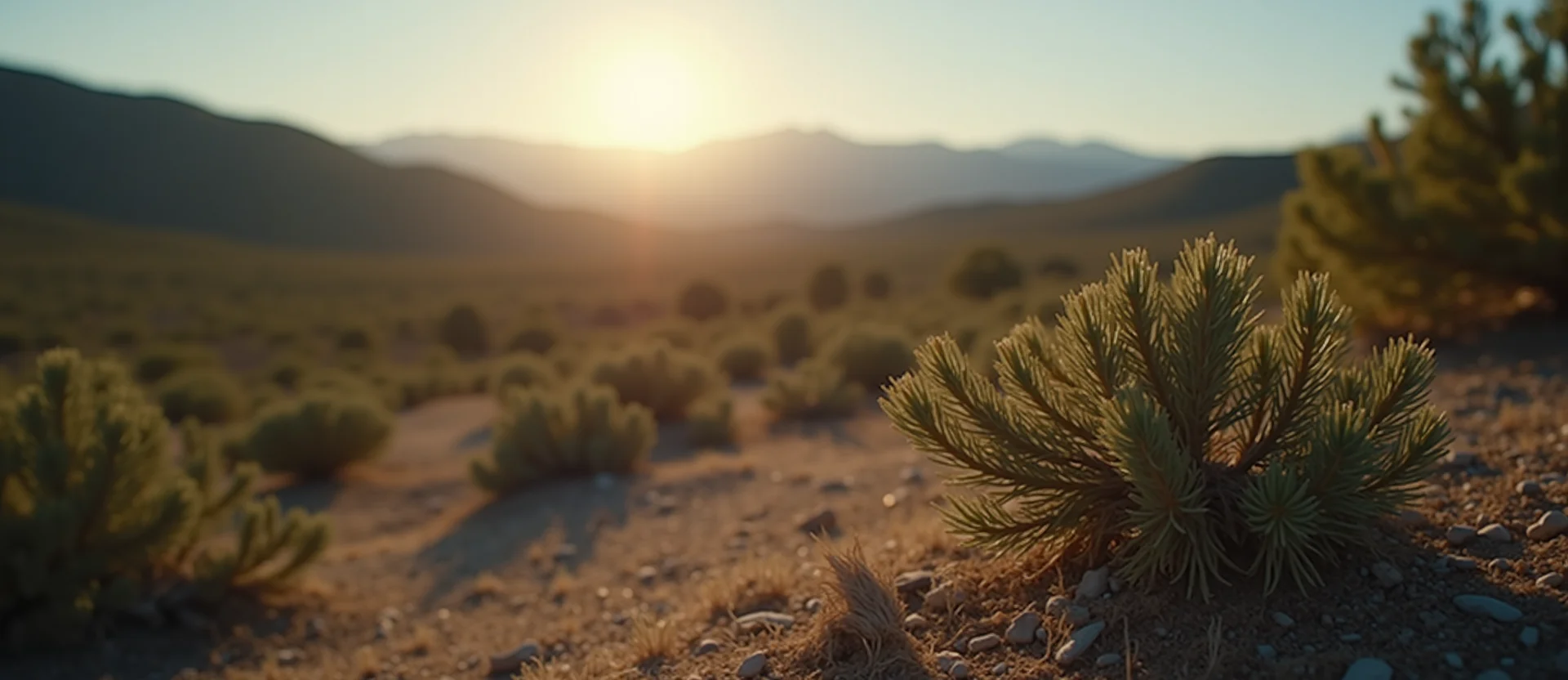 Symbolizing Stability/Peak: A local Manzanita distant Sierra horizon. - AI Generated