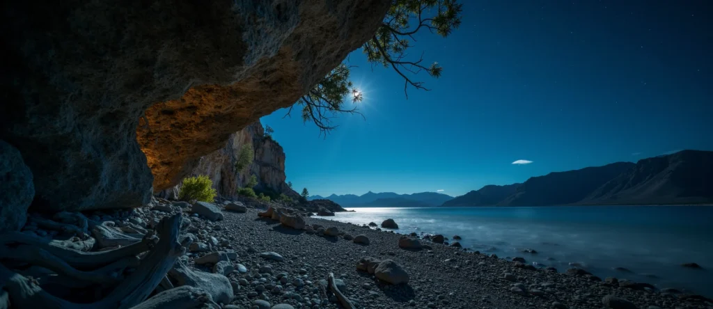 Symbolizing Growth/Resilience: A local Bitterbrush tree growing out of a rock cleft. - AI Generated