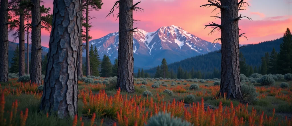Symbolizing Growth/Resilience: A local Indian Paintbrush thriving aspen grove. - AI Generated