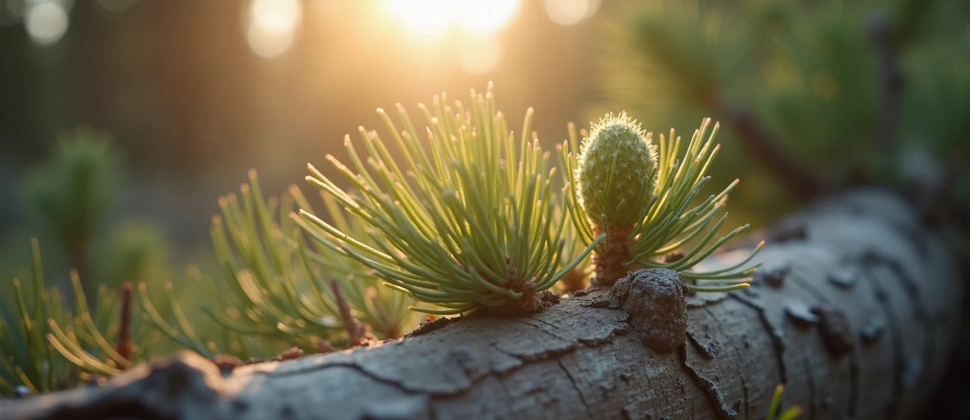 Symbolizing Seed/New Beginning: A local Rabbitbrush new green bud on a branch. - AI Generated