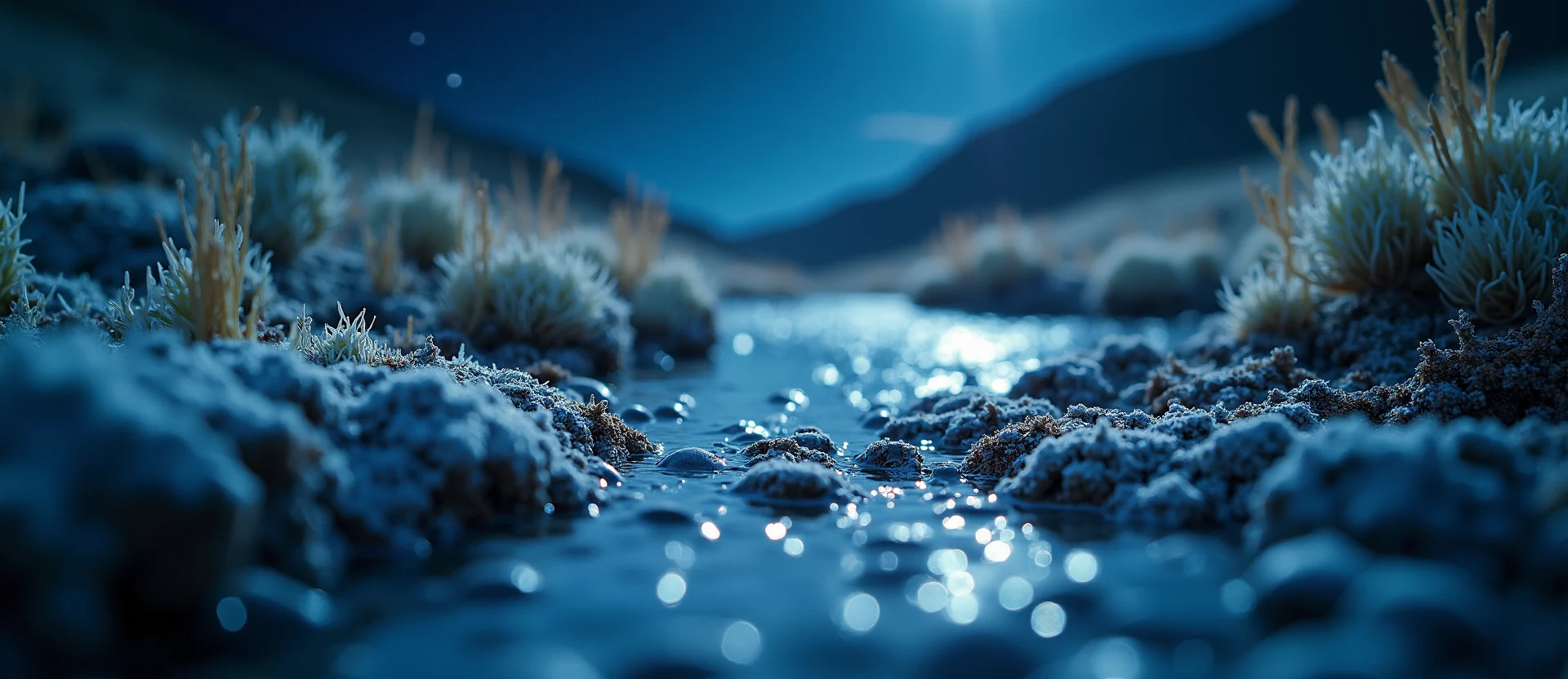 Symbolizing Flow/Cleansing: A local Indian Paintbrush clear cold snowmelt stream. - AI Generated