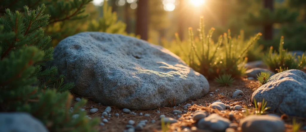 Symbolizing Stability/Peak: A local Ponderosa Pine unshakable boulder. - AI Generated