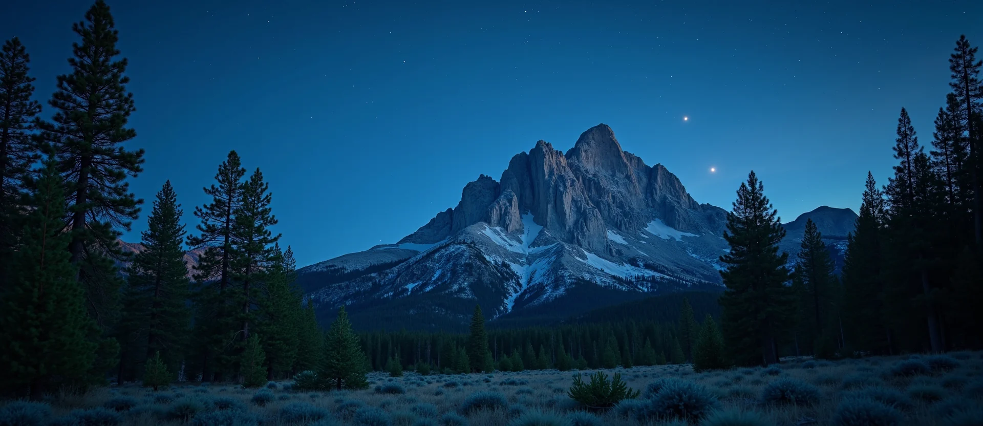 Symbolizing Stability/Peak: A local Ponderosa Pine jagged granite peak. - AI Generated
