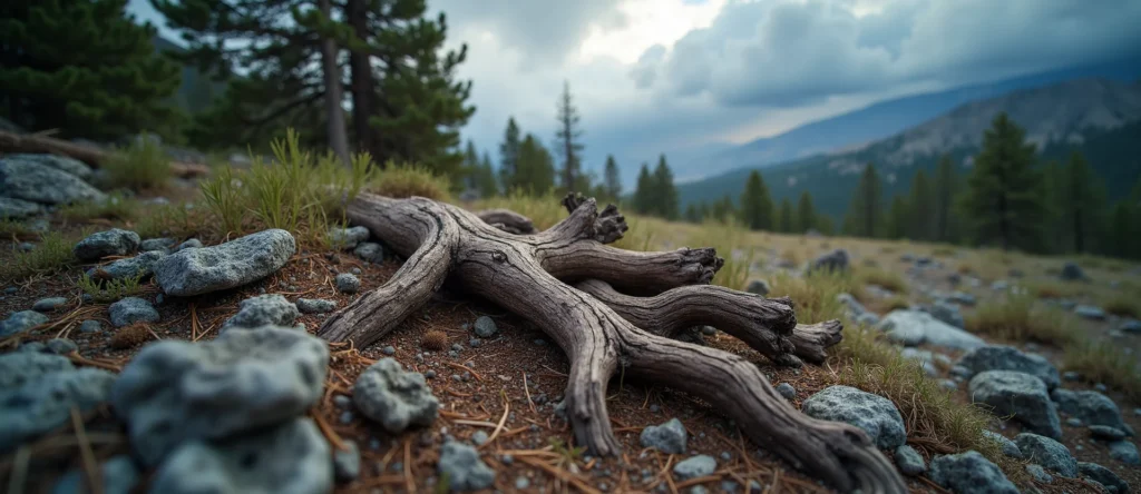 Symbolizing Growth/Resilience: A local Ponderosa Pine gnarled juniper roots. - AI Generated