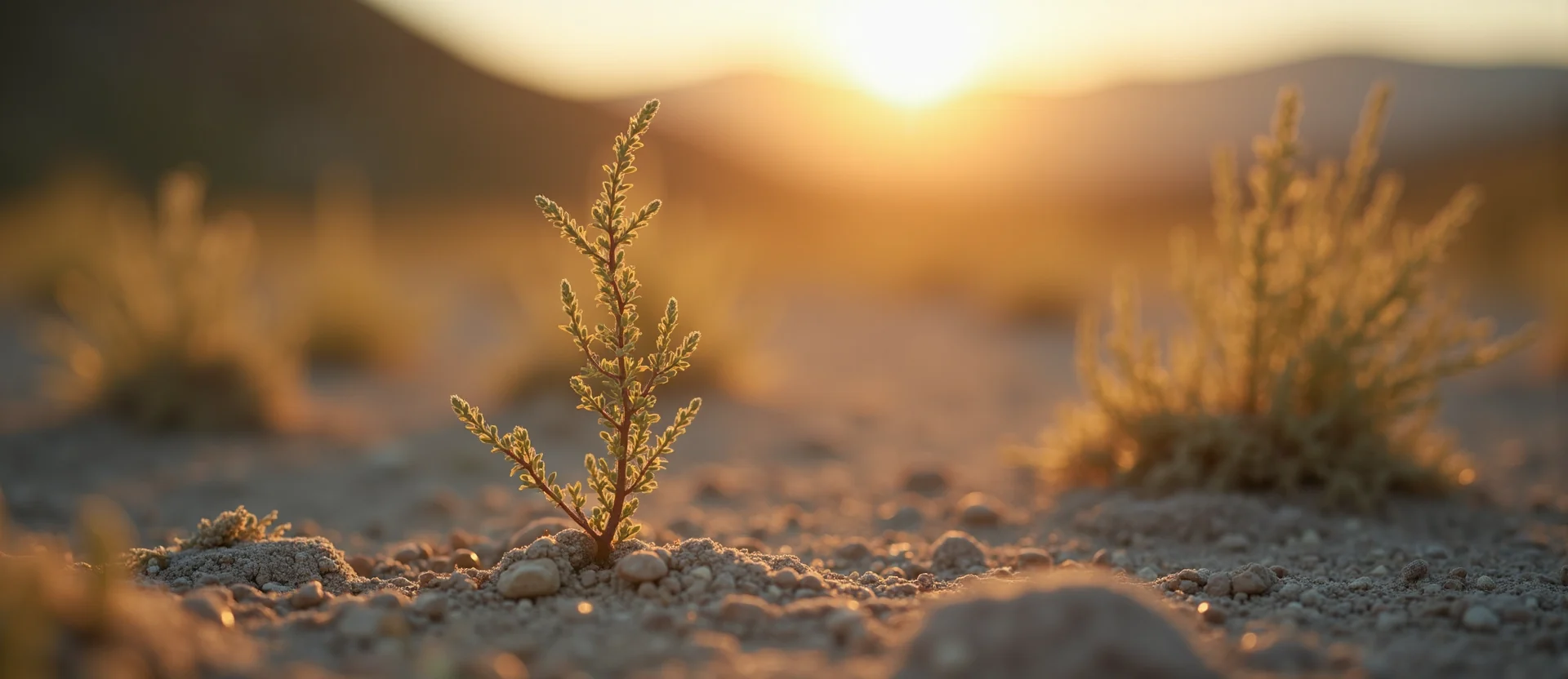 Symbolizing Growth/Resilience: A local Rabbitbrush new branch reaching for the sky. - AI Generated