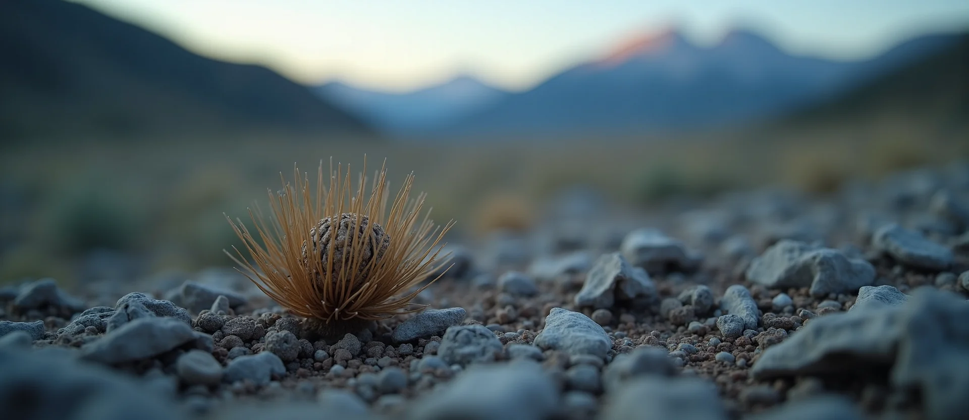 Symbolizing Seed/New Beginning: A local Indian Paintbrush single pine seed on dry earth. - AI Generated