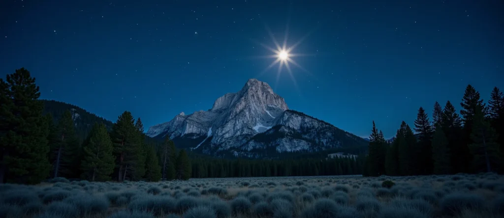 Symbolizing Stability/Peak: A local Ponderosa Pine jagged granite peak. - AI Generated