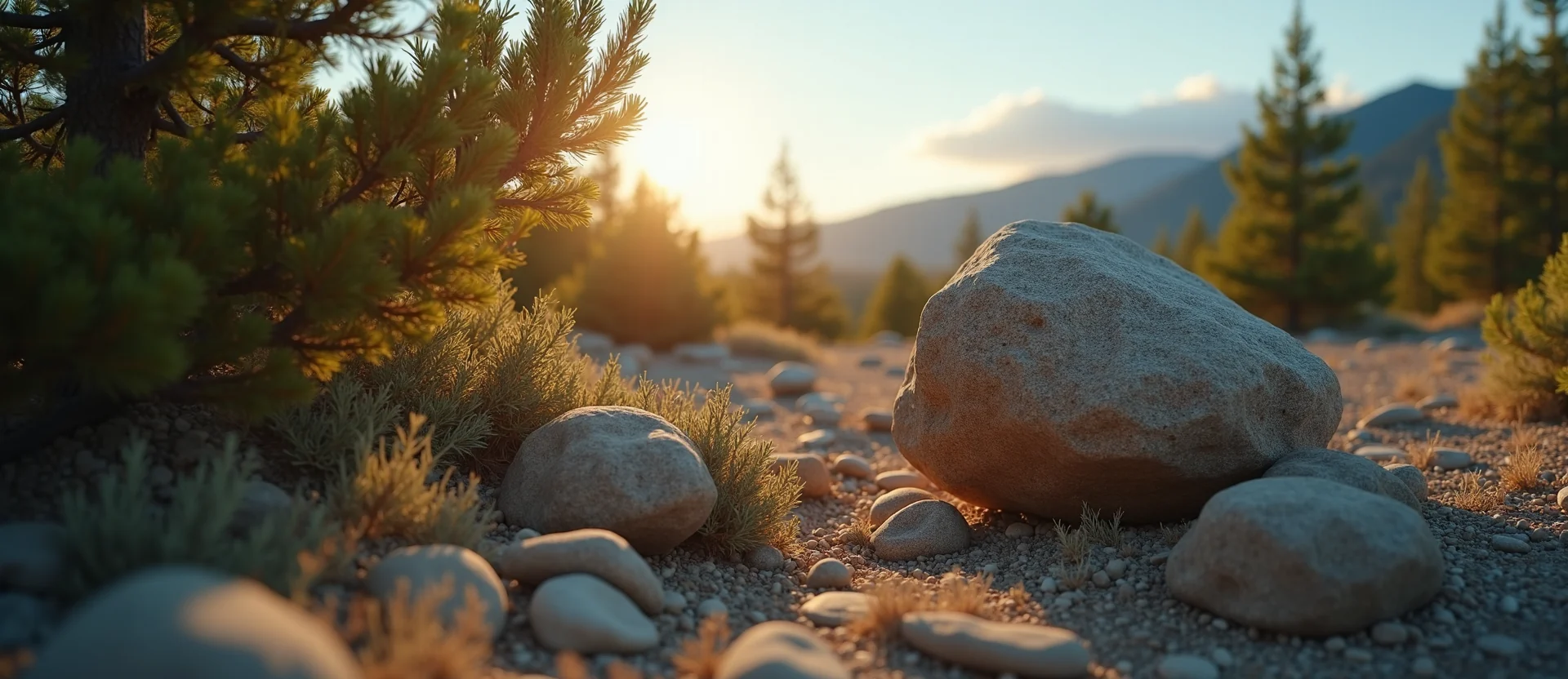 Symbolizing Stability/Peak: A local Sierra Juniper unshakable boulder. - AI Generated