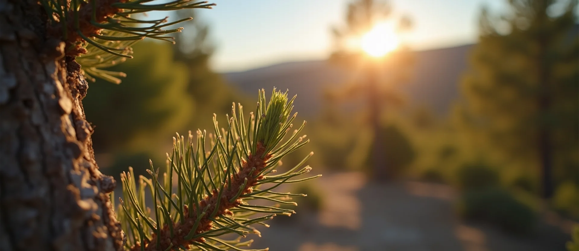 Symbolizing Seed/New Beginning: A local Sierra Juniper new green bud on a branch. - AI Generated