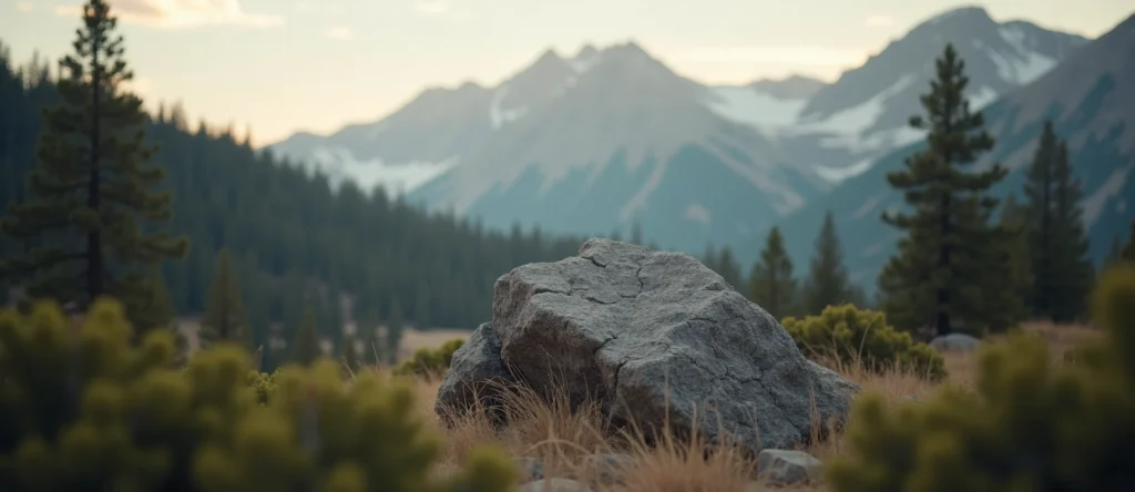 Symbolizing Stability/Peak: A local Manzanita jagged granite peak. - AI Generated