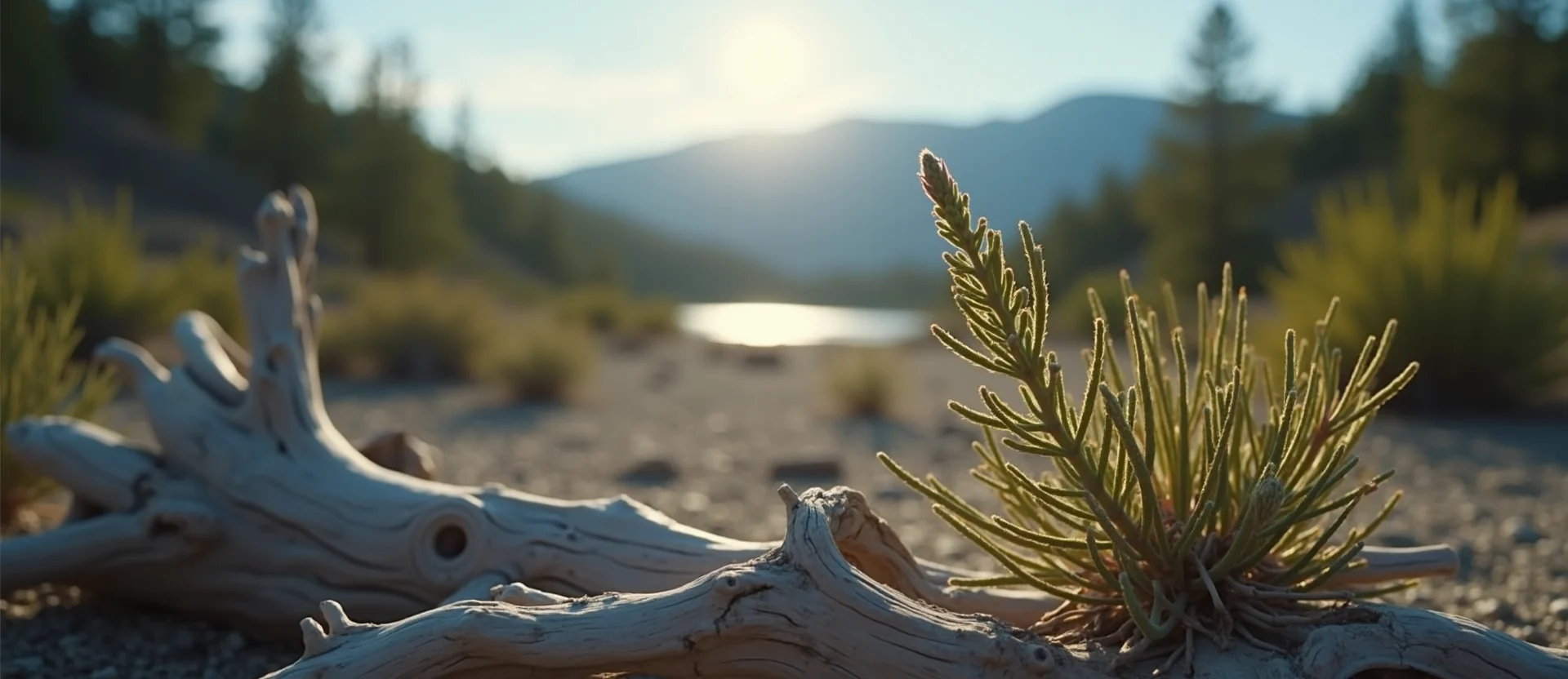 Symbolizing Seed/New Beginning: A local Sierra Juniper new green bud on a branch. - AI Generated