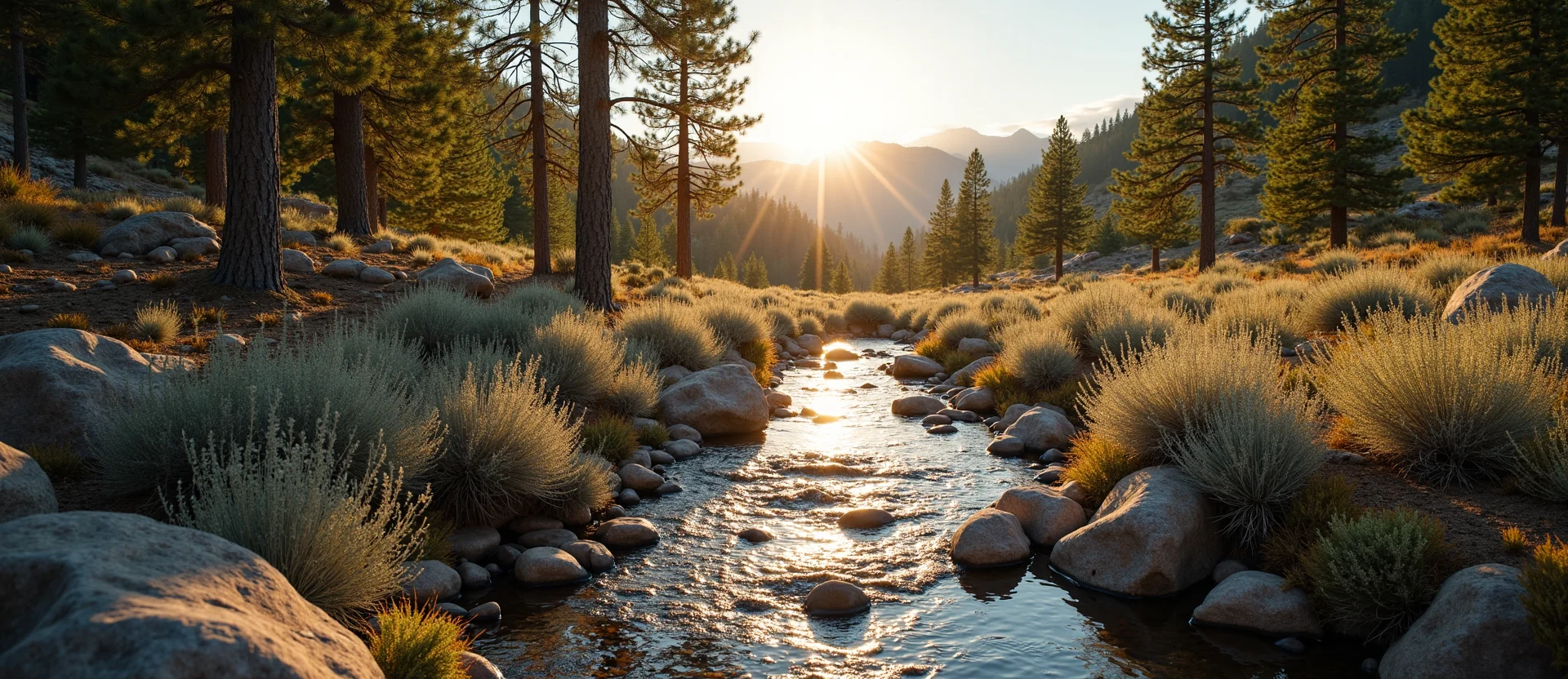 Symbolizing Flow/Cleansing: A local Manzanita babbling mountain creek. - AI Generated