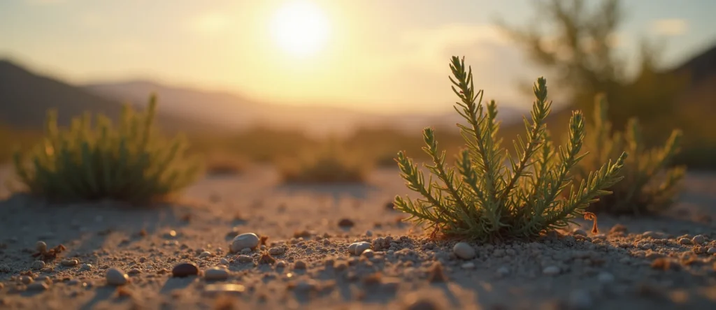 Symbolizing Seed/New Beginning: A local Sagebrush (Artemisia tridentata) new green bud on a branch. - AI Generated
