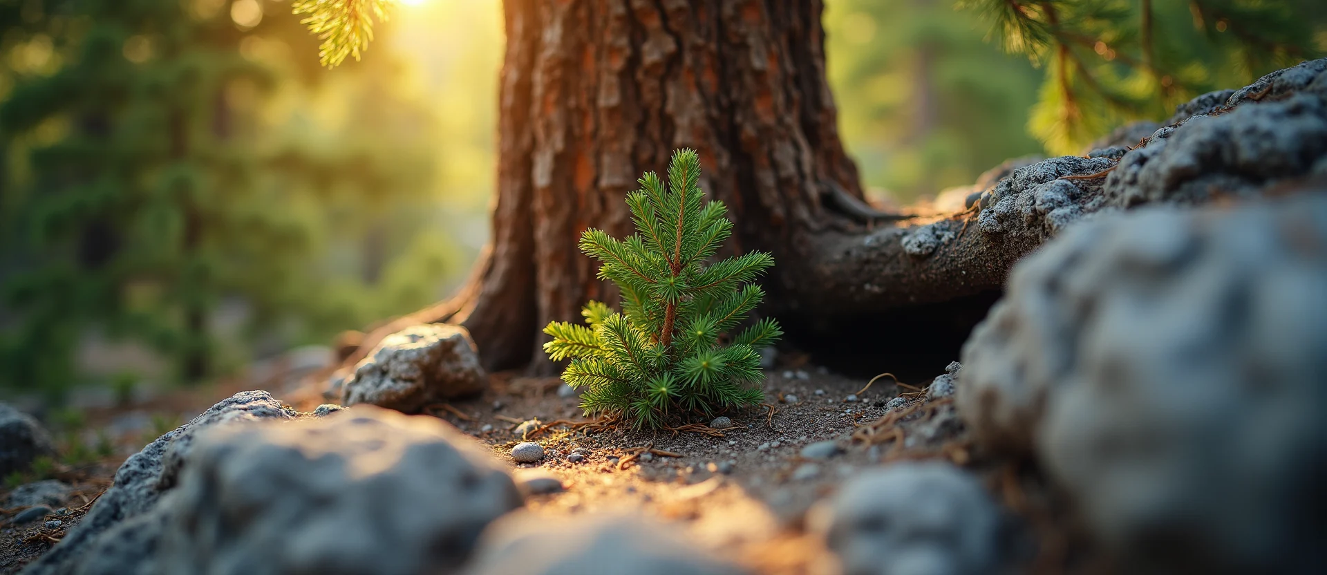 Symbolizing Growth/Resilience: A local Quaking Aspen tree growing out of a rock cleft. - AI Generated