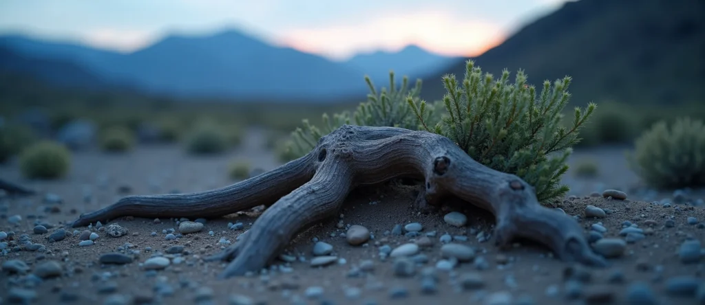 Symbolizing Growth/Resilience: A local Desert Peach gnarled juniper roots. - AI Generated