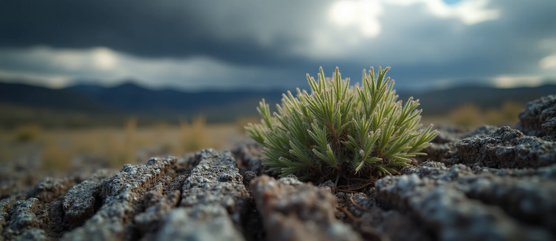 Symbolizing Seed/New Beginning: A local Mountain Mahogany sprouting sagebrush seedling. - AI Generated