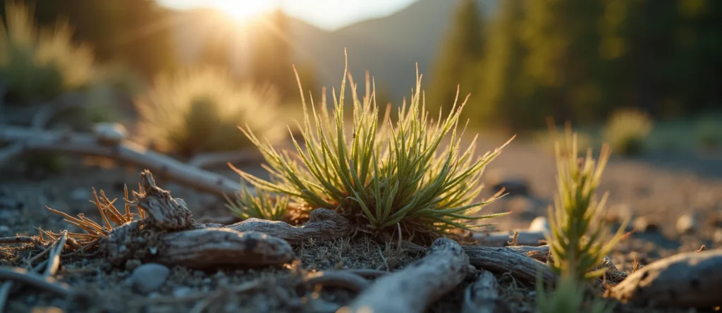 Symbolizing Seed/New Beginning: A local Rabbitbrush sprouting sagebrush seedling. - AI Generated