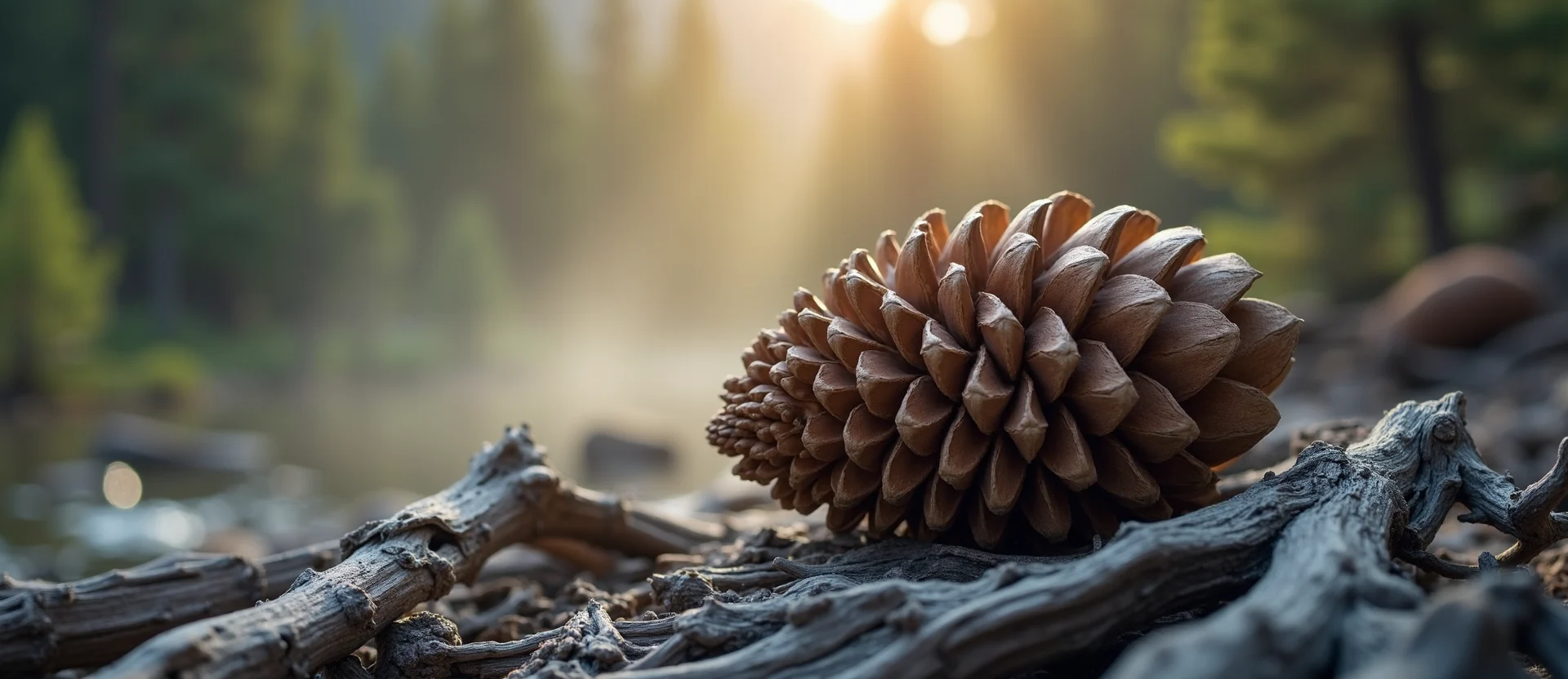 Symbolizing Seed/New Beginning: A local Quaking Aspen opening pine cone. - AI Generated