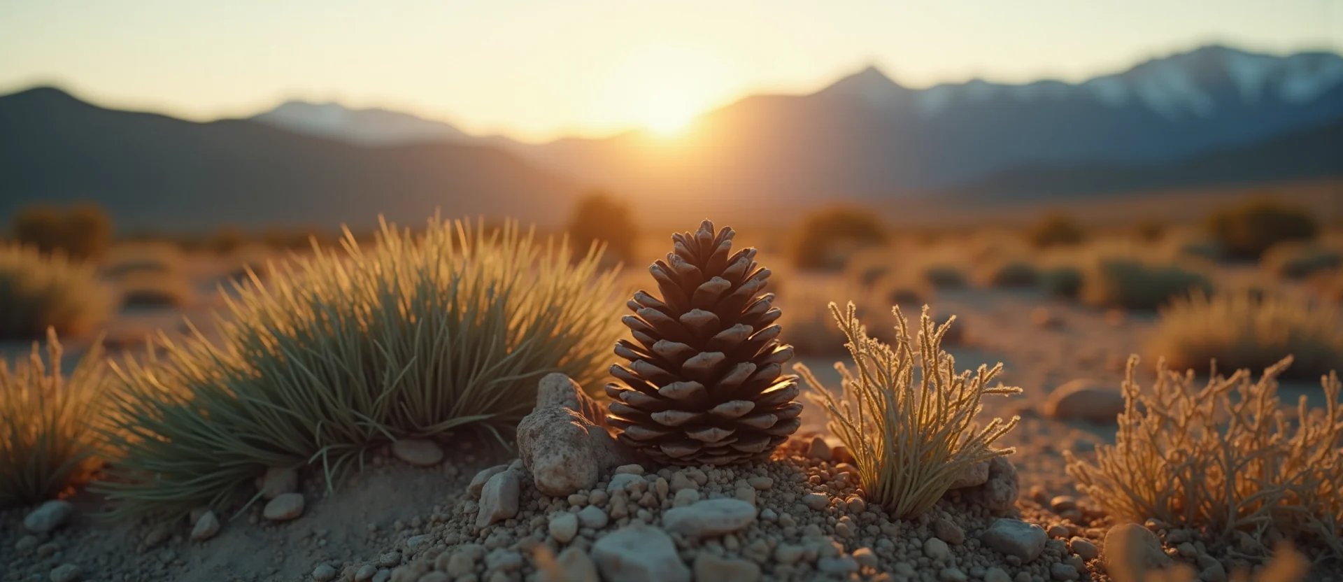 Symbolizing Seed/New Beginning: A local Indian Paintbrush opening pine cone. - AI Generated