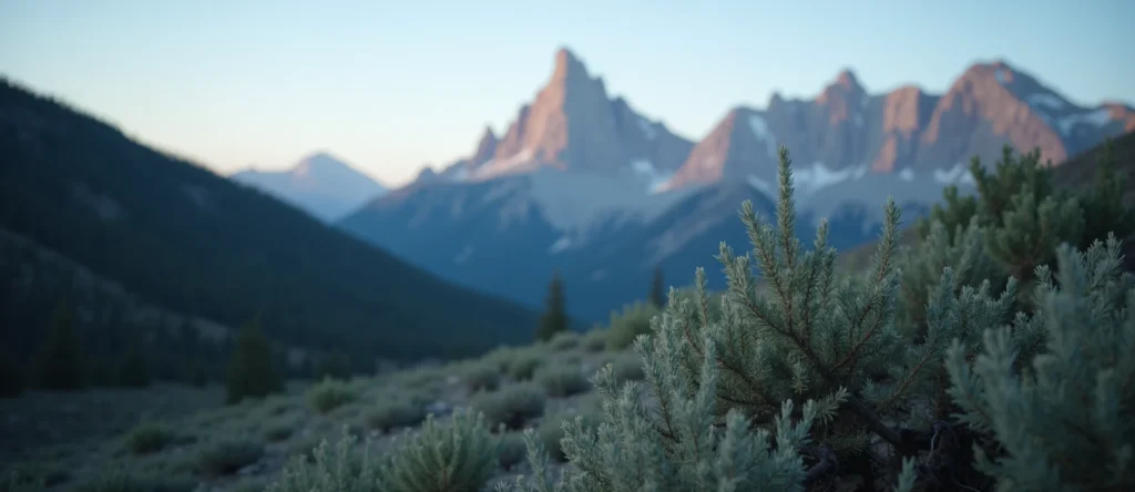 Symbolizing Stability/Peak: A local Rabbitbrush jagged granite peak. - AI Generated