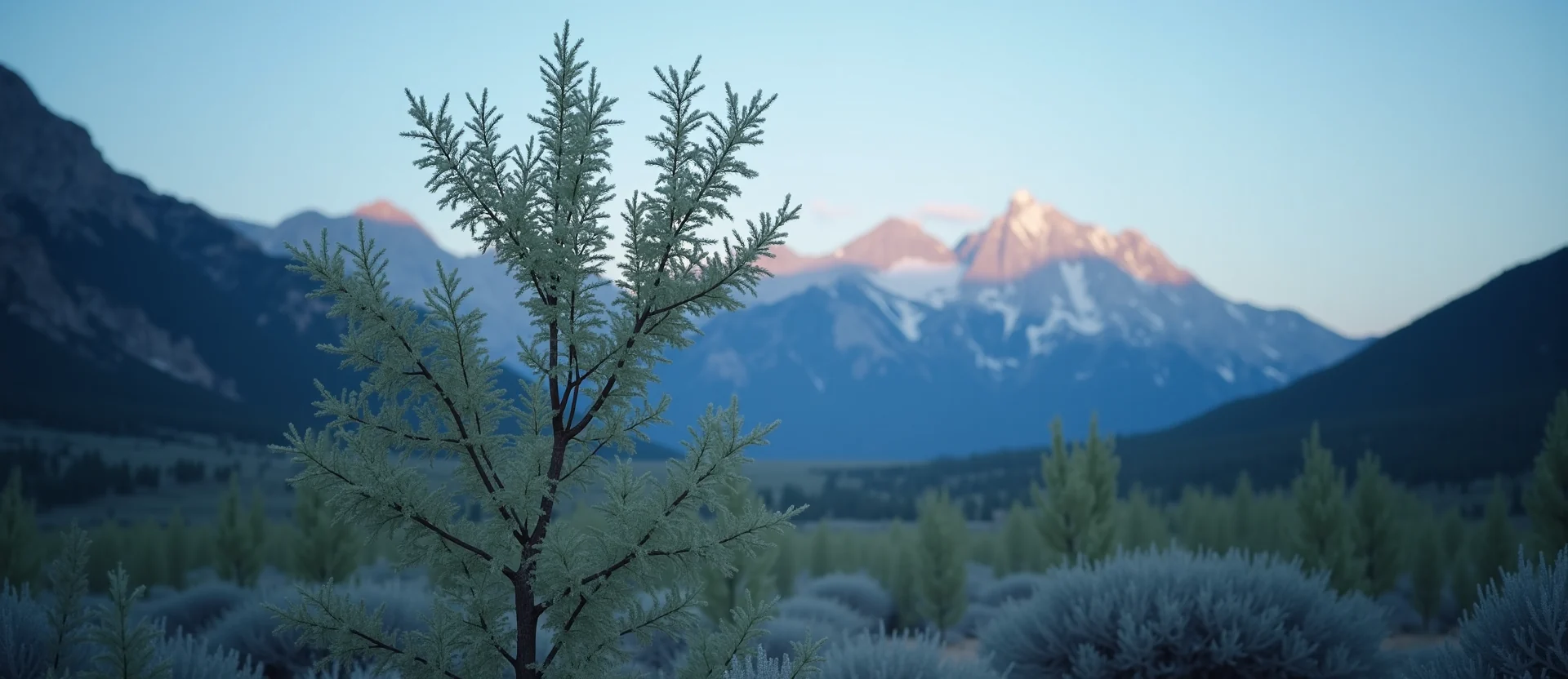 Symbolizing Growth/Resilience: A local Bitterbrush new branch reaching for the sky. - AI Generated