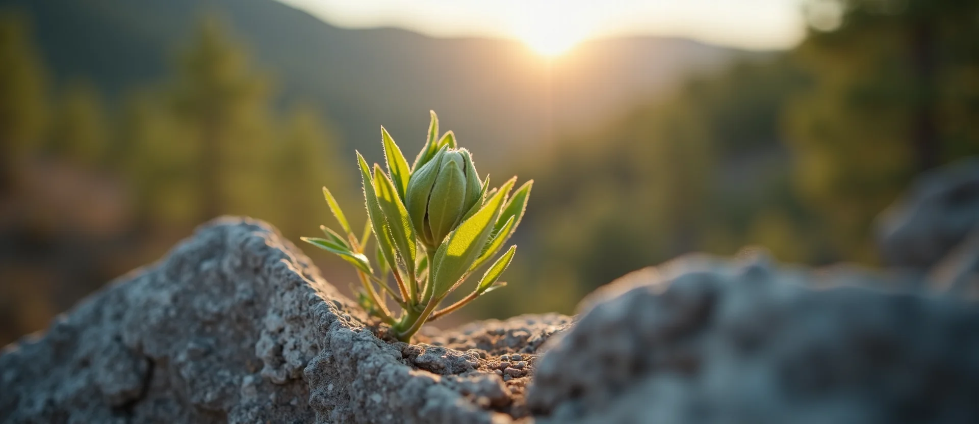 Symbolizing Seed/New Beginning: A local Quaking Aspen new green bud on a branch. - AI Generated