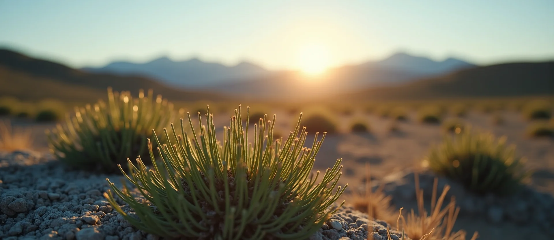 Symbolizing Stability/Peak: A local Rabbitbrush distant Sierra horizon. - AI Generated