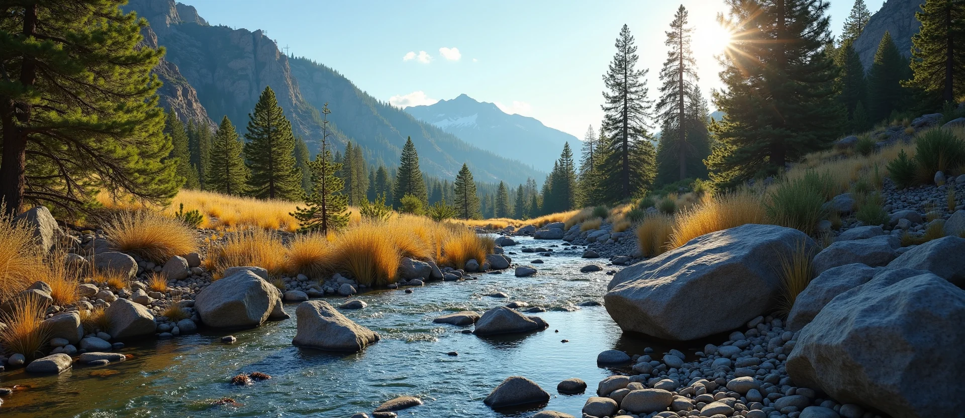 Symbolizing Flow/Cleansing: A local Manzanita clear cold snowmelt stream. - AI Generated