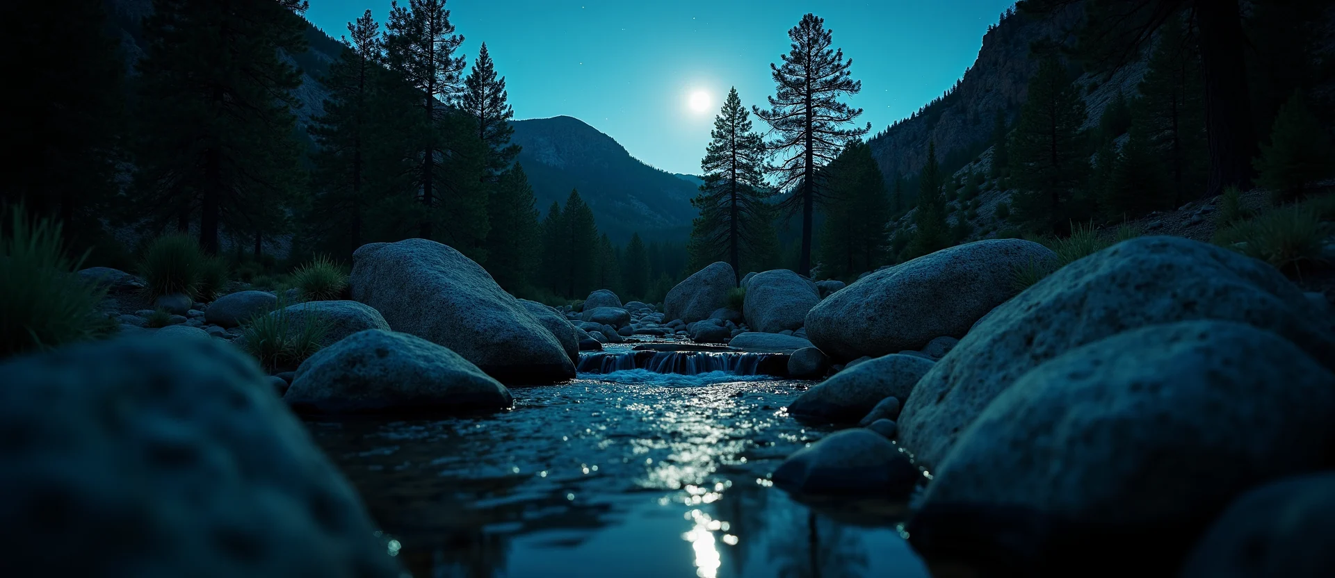 Symbolizing Flow/Cleansing: A local Ponderosa Pine hidden small waterfall. - AI Generated