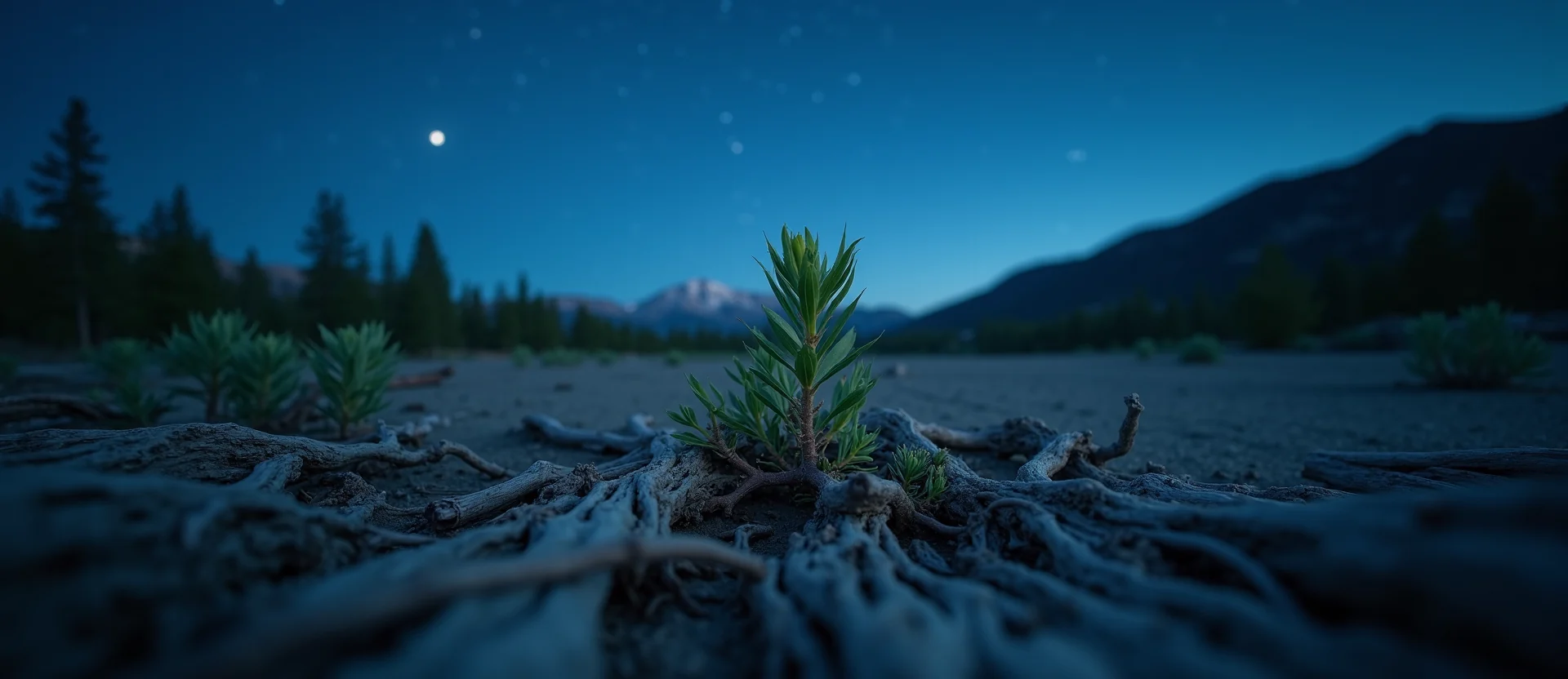 Symbolizing Seed/New Beginning: A local Quaking Aspen sprouting sagebrush seedling. - AI Generated