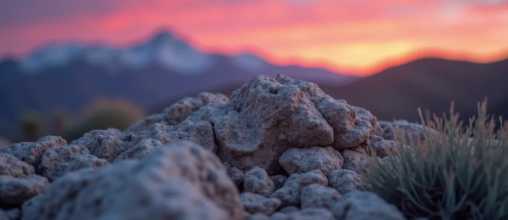 Symbolizing Stability/Peak: A local Desert Peach solid mountain ridge. - AI Generated