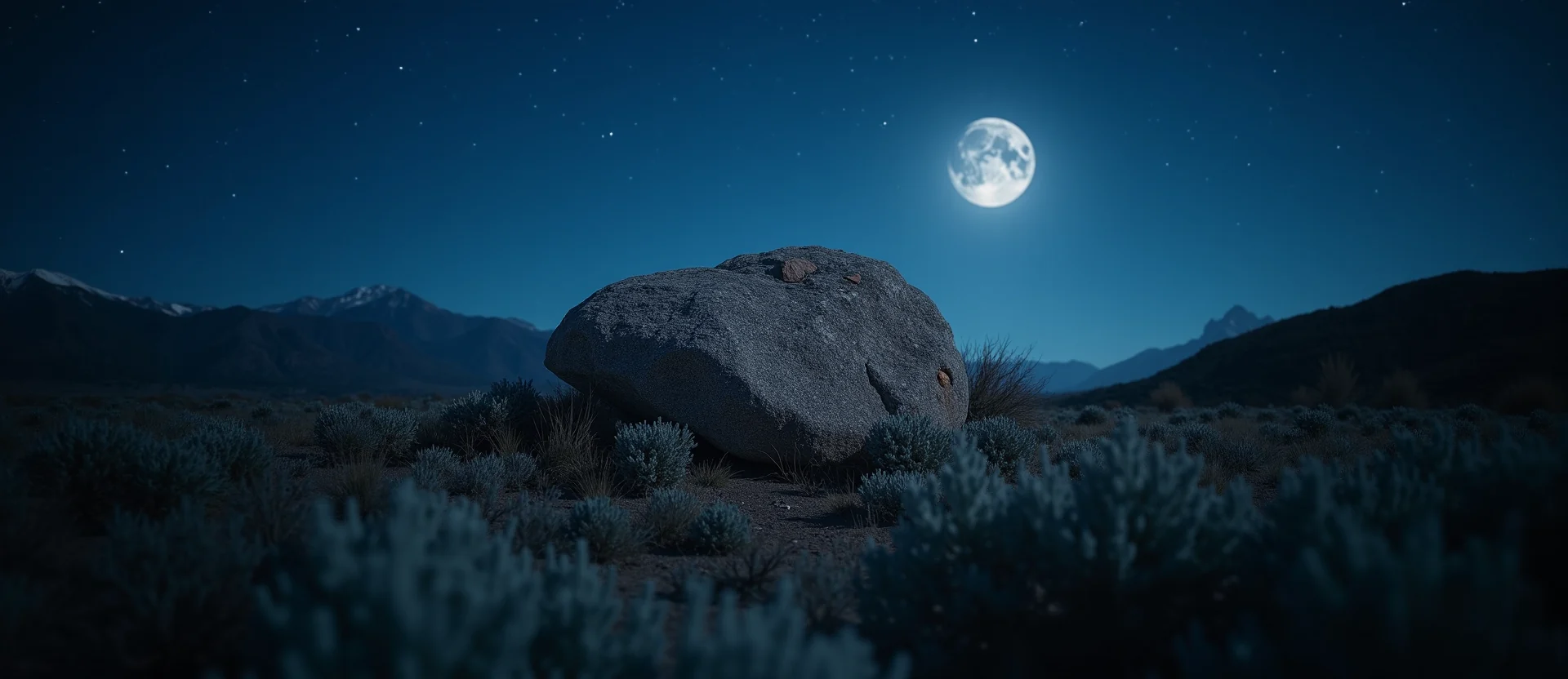Symbolizing Stability/Peak: A local Bitterbrush unshakable boulder. - AI Generated