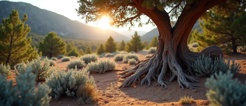 Symbolizing Growth/Resilience: A local Bitterbrush gnarled juniper roots. - AI Generated