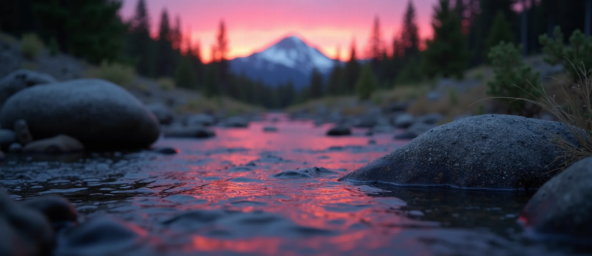 Symbolizing Flow/Cleansing: A local Sierra Juniper clear cold snowmelt stream. - AI Generated