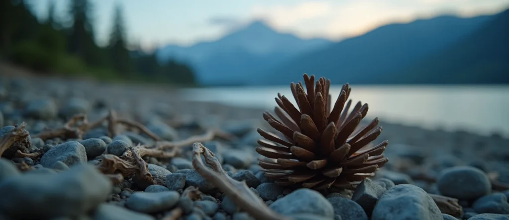 Symbolizing Seed/New Beginning: A local Ponderosa Pine opening pine cone. - AI Generated