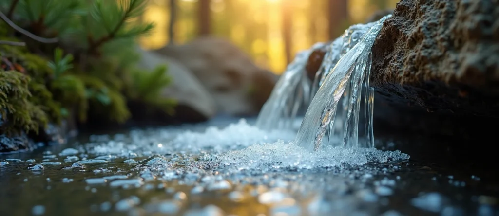 Symbolizing Flow/Cleansing: A local Manzanita hidden small waterfall. - AI Generated