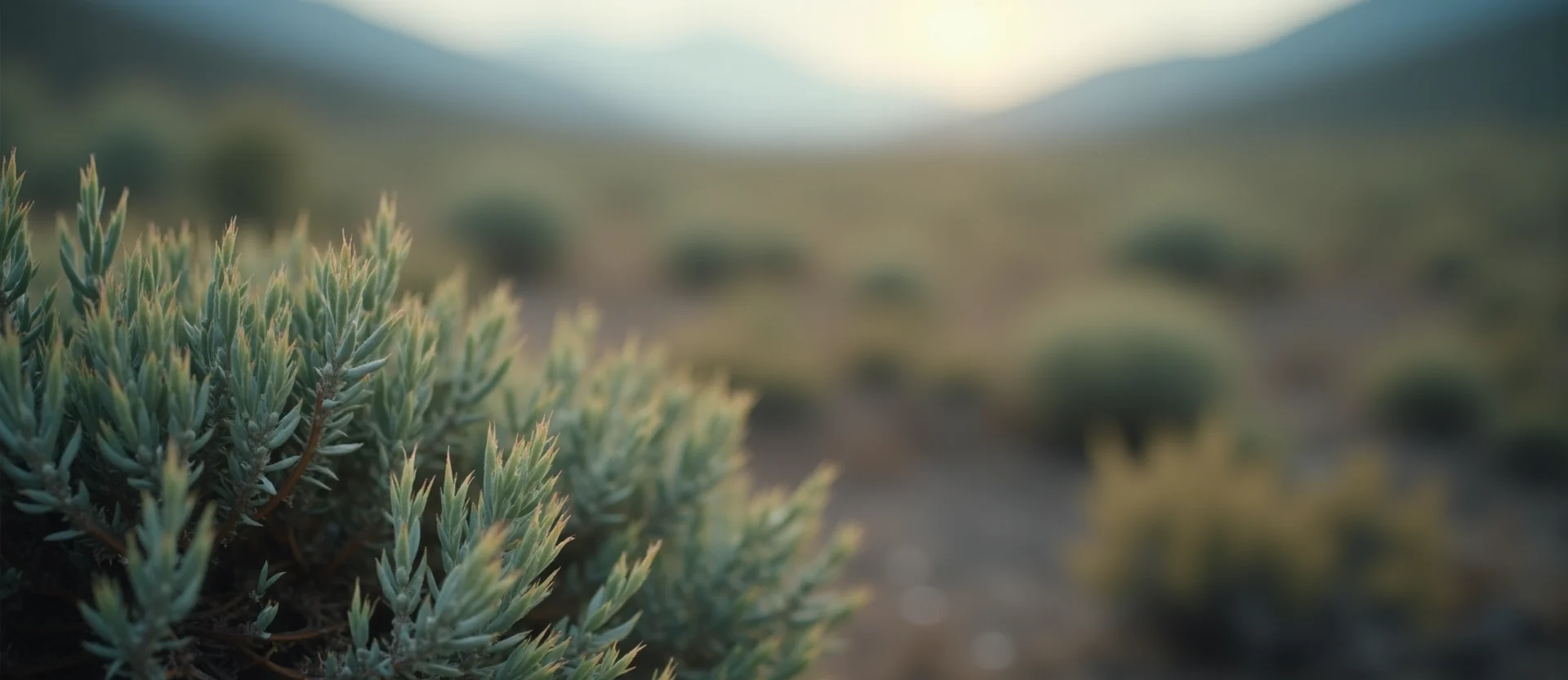 Symbolizing Flow/Cleansing: A local Rabbitbrush raindrops on desert leaves. - AI Generated