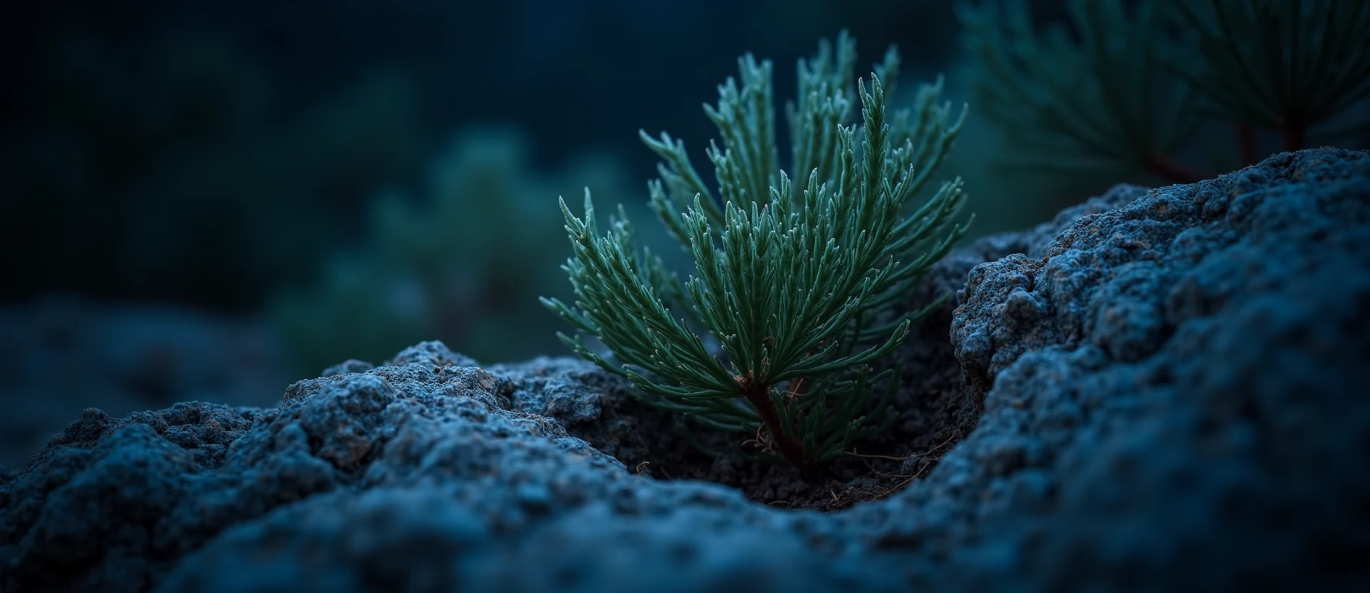 Symbolizing Growth/Resilience: A local Sierra Juniper tree growing out of a rock cleft. - AI Generated