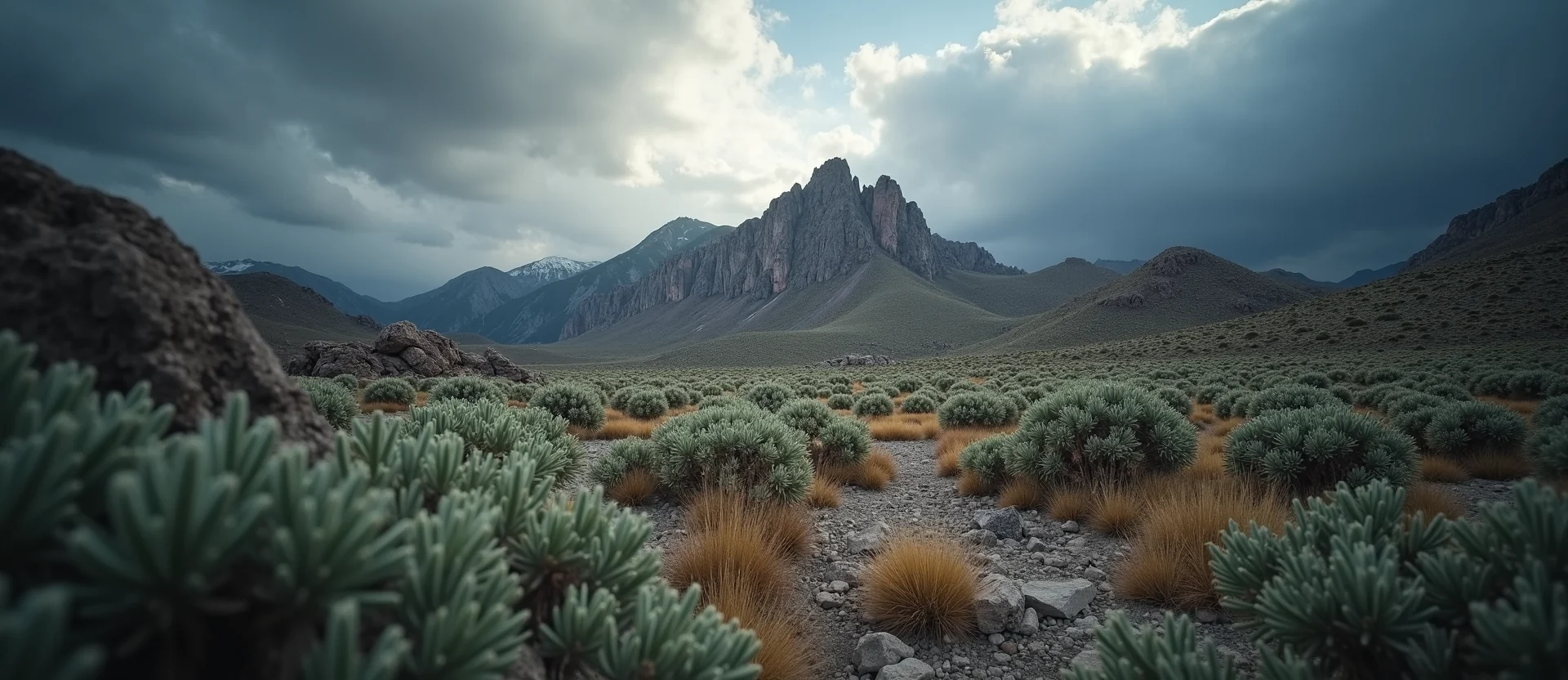 Symbolizing Identity/Local: A local Rabbitbrush Sierra Nevada skyline. - AI Generated