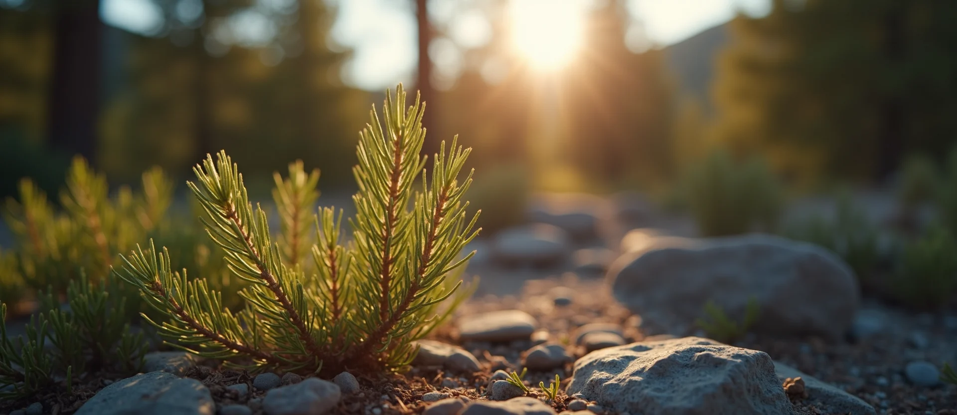 Symbolizing Growth/Resilience: A local Bitterbrush new branch reaching for the sky. - AI Generated