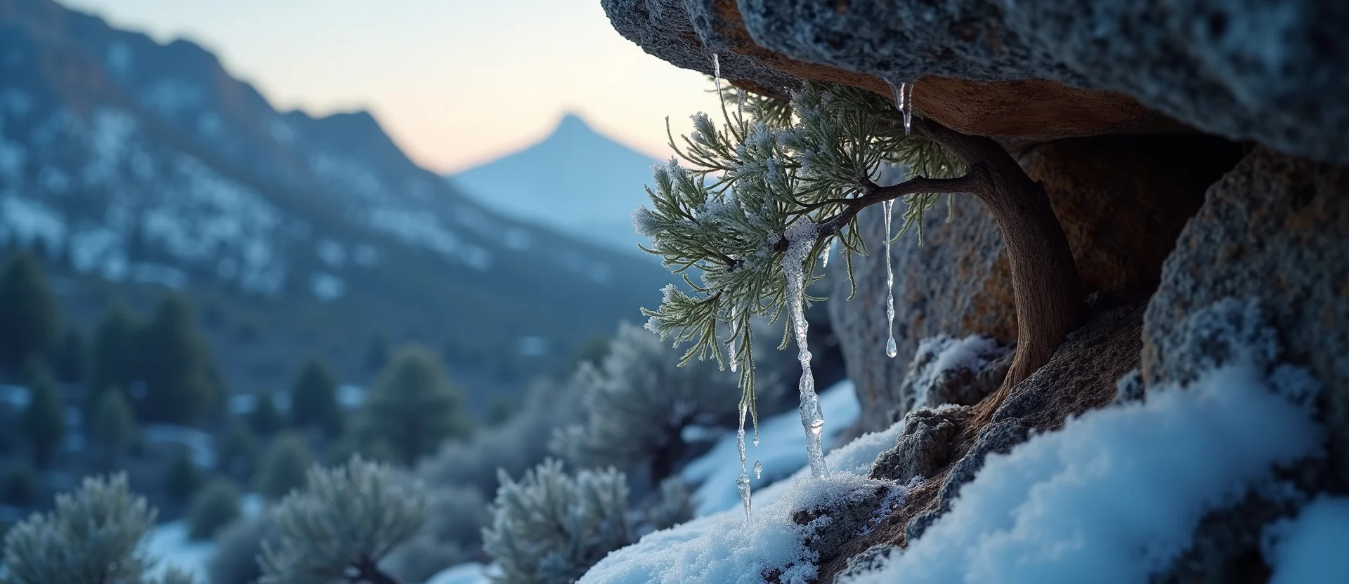 Symbolizing Growth/Resilience: A local Manzanita tree growing out of a rock cleft. - AI Generated