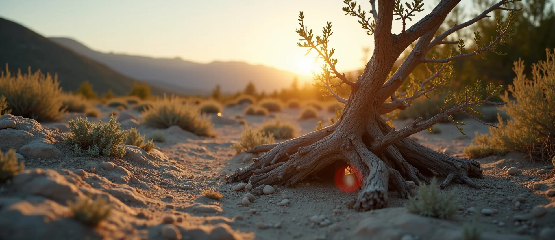 Symbolizing Growth/Resilience: A local Sagebrush (Artemisia tridentata) gnarled juniper roots. - AI Generated