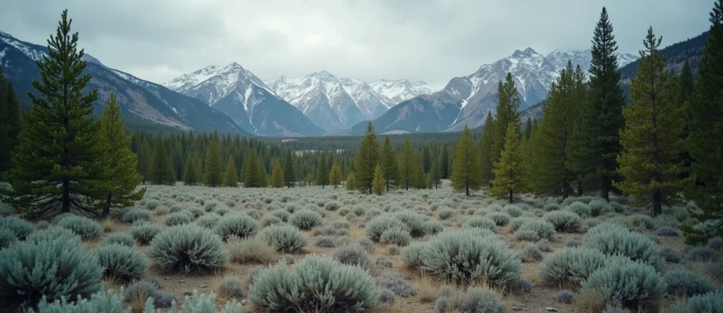 Symbolizing Growth/Resilience: A local Rabbitbrush thriving aspen grove. - AI Generated