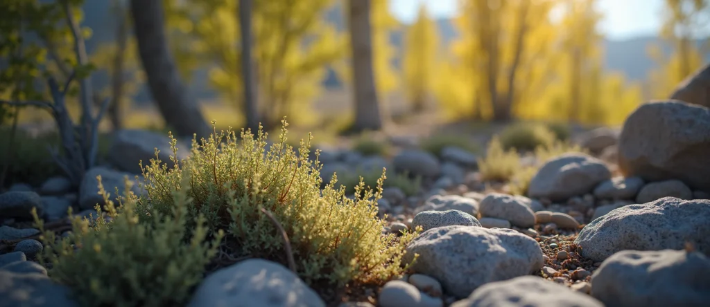 Symbolizing Growth/Resilience: A local Bitterbrush thriving aspen grove. - AI Generated