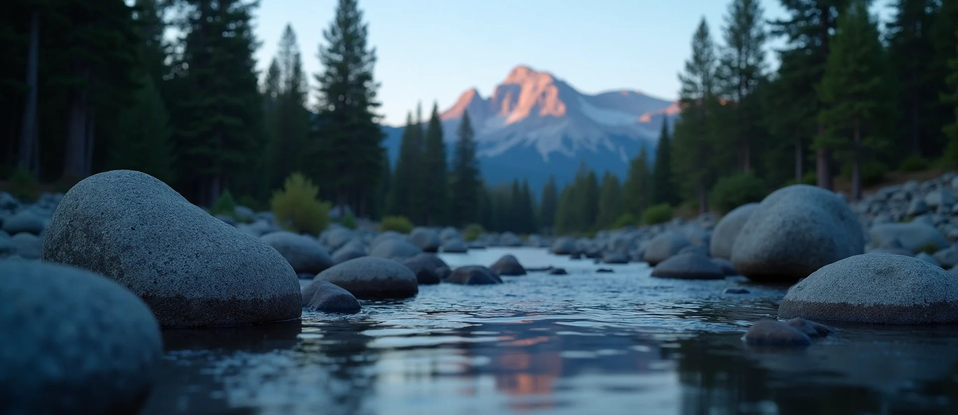 Symbolizing Flow/Cleansing: A local Ponderosa Pine smooth Truckee river stones. - AI Generated